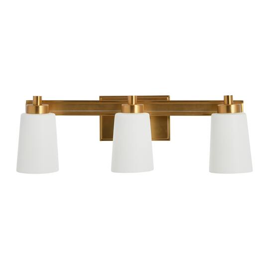 Hello Honey® Robert Stevenson Lighting Sullivan Park Frosted Glass & Metal 3-Light Vanity